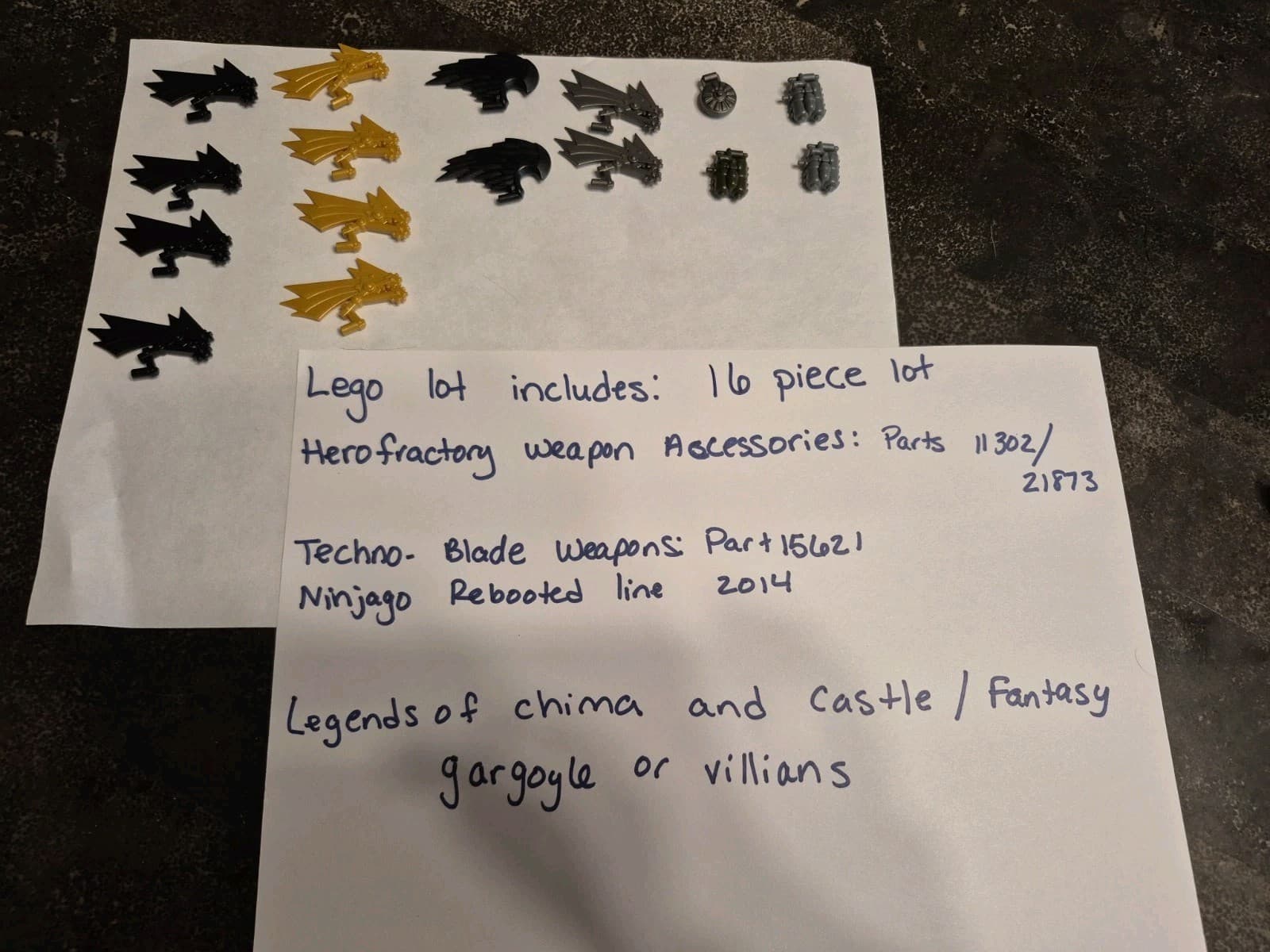 Listing photo for Lego Weapon Lot 16 Pieces Chima, Ninjago, Hero Factory