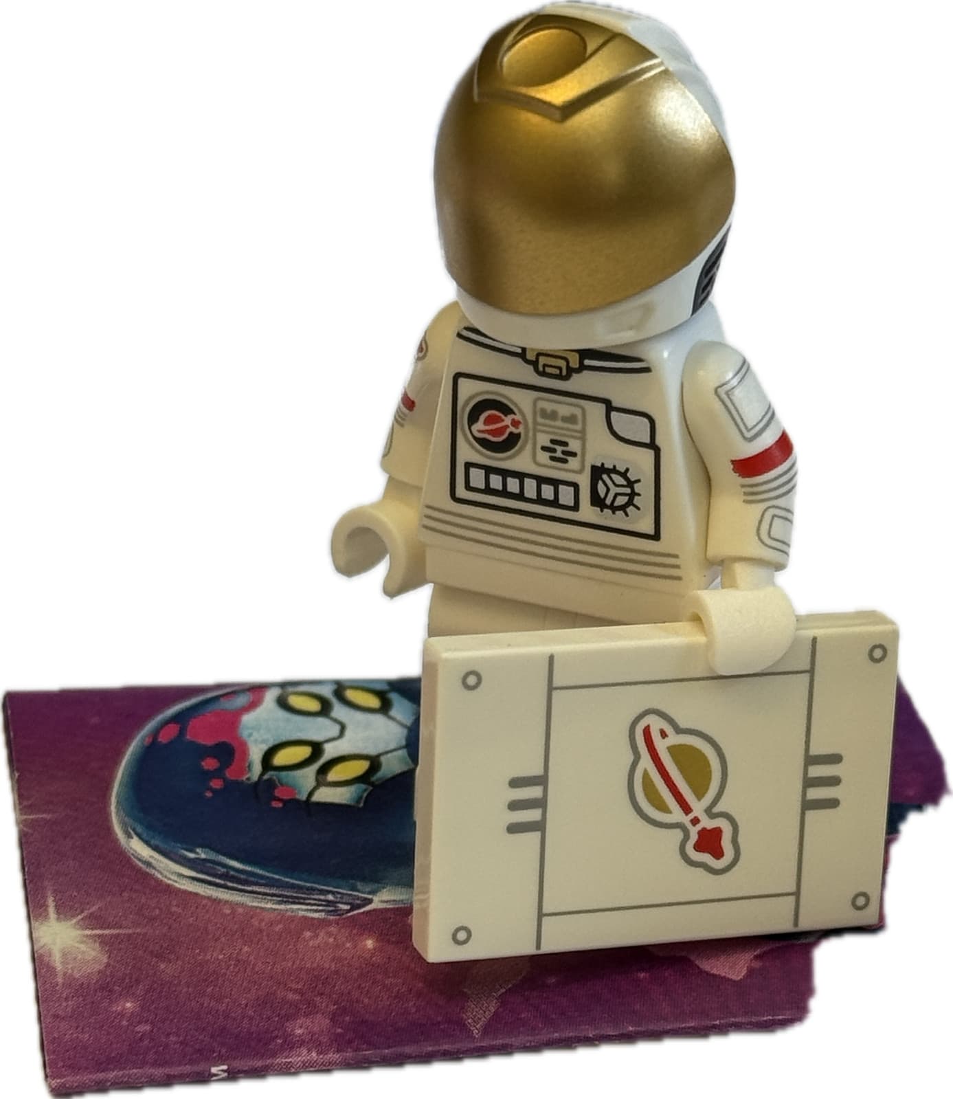 Listing photo for LEGO Series 15 Astronaut Minifigure Space Flag Suit COMBINE POST SAVE MONEY