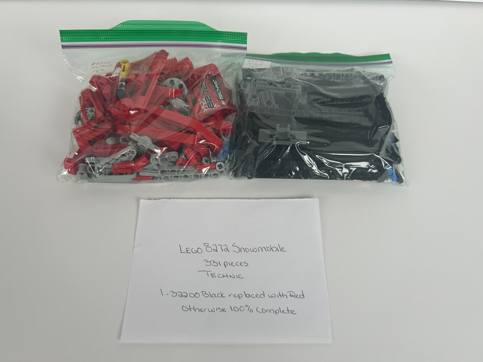Listing photo for Lego set 8272 Snowmobile – 331 Pieces - Technic