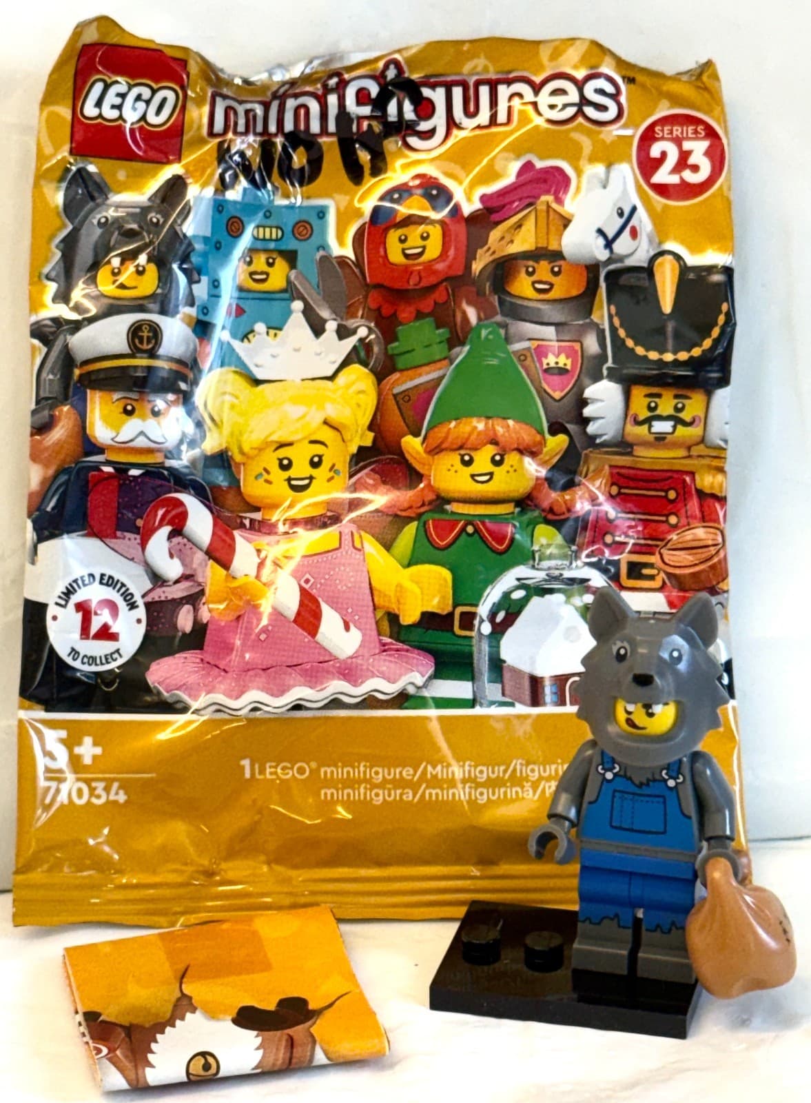 Listing photo for LEGO CMF Series 23 (71034) Wolf Costume Minifigure. New