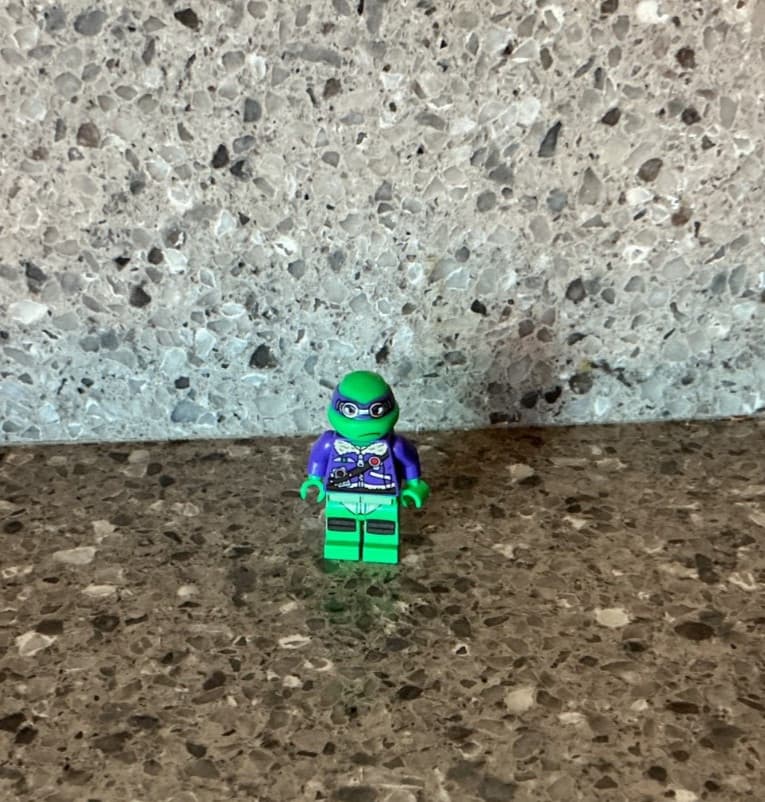 Listing photo for LEGO Teenage Mutant Ninja Donatello Turtle Minifigure Green - Purple Mask