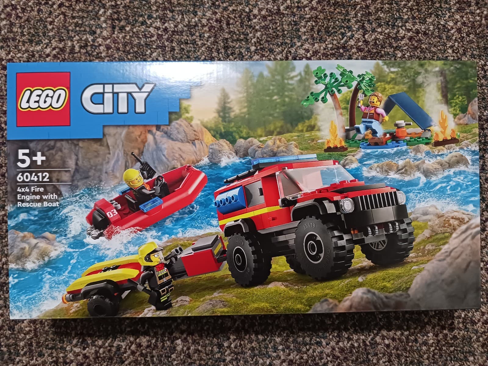 Listing photo for Lego Set 60412 - 4x4 Fire Engine with Rescue Boat *BNIB*Brand New*Sealed*