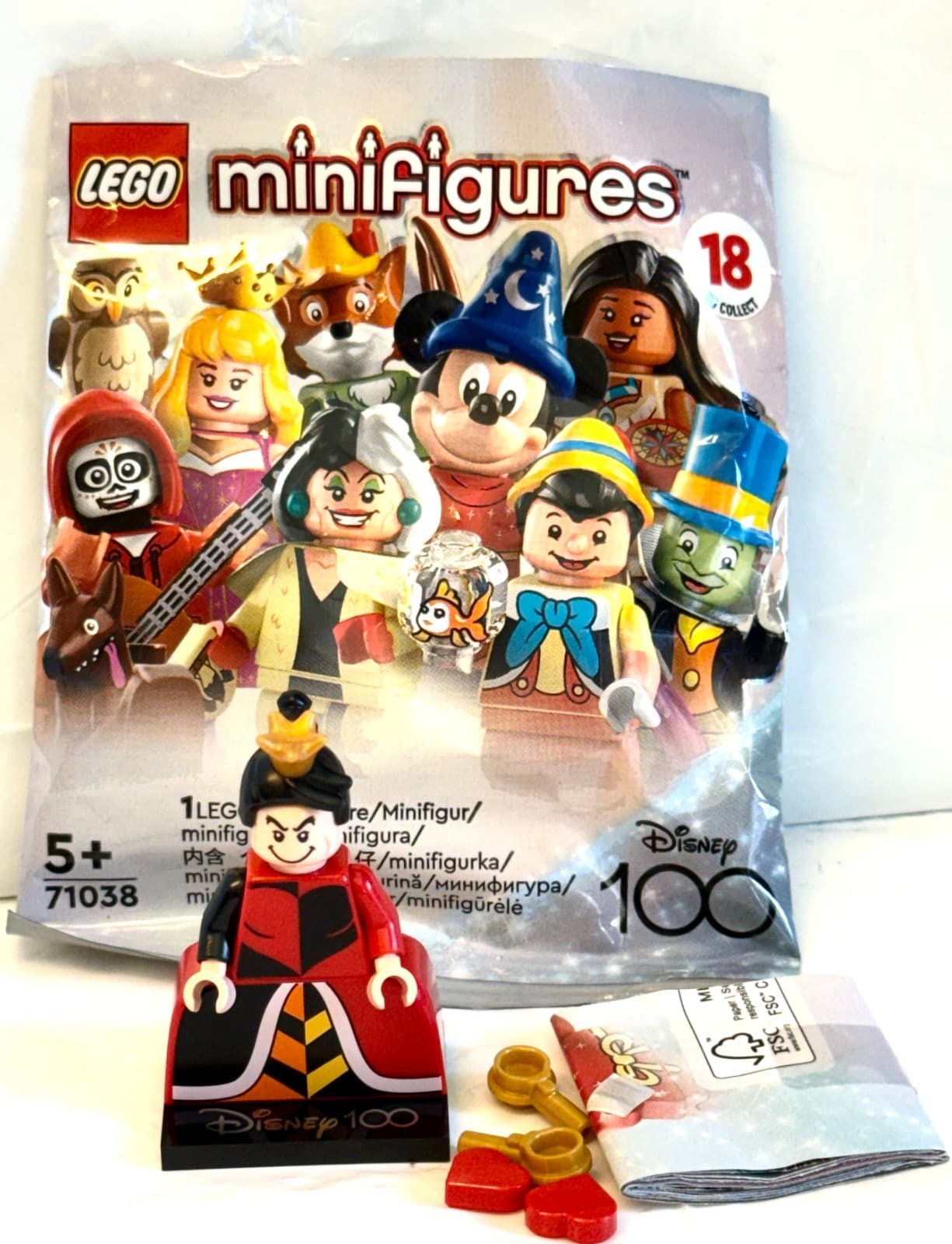 Listing photo for LEGO 71038 Disney 100 QUEEN OF HEARTS Minifigure 2023 Alice in wonderland