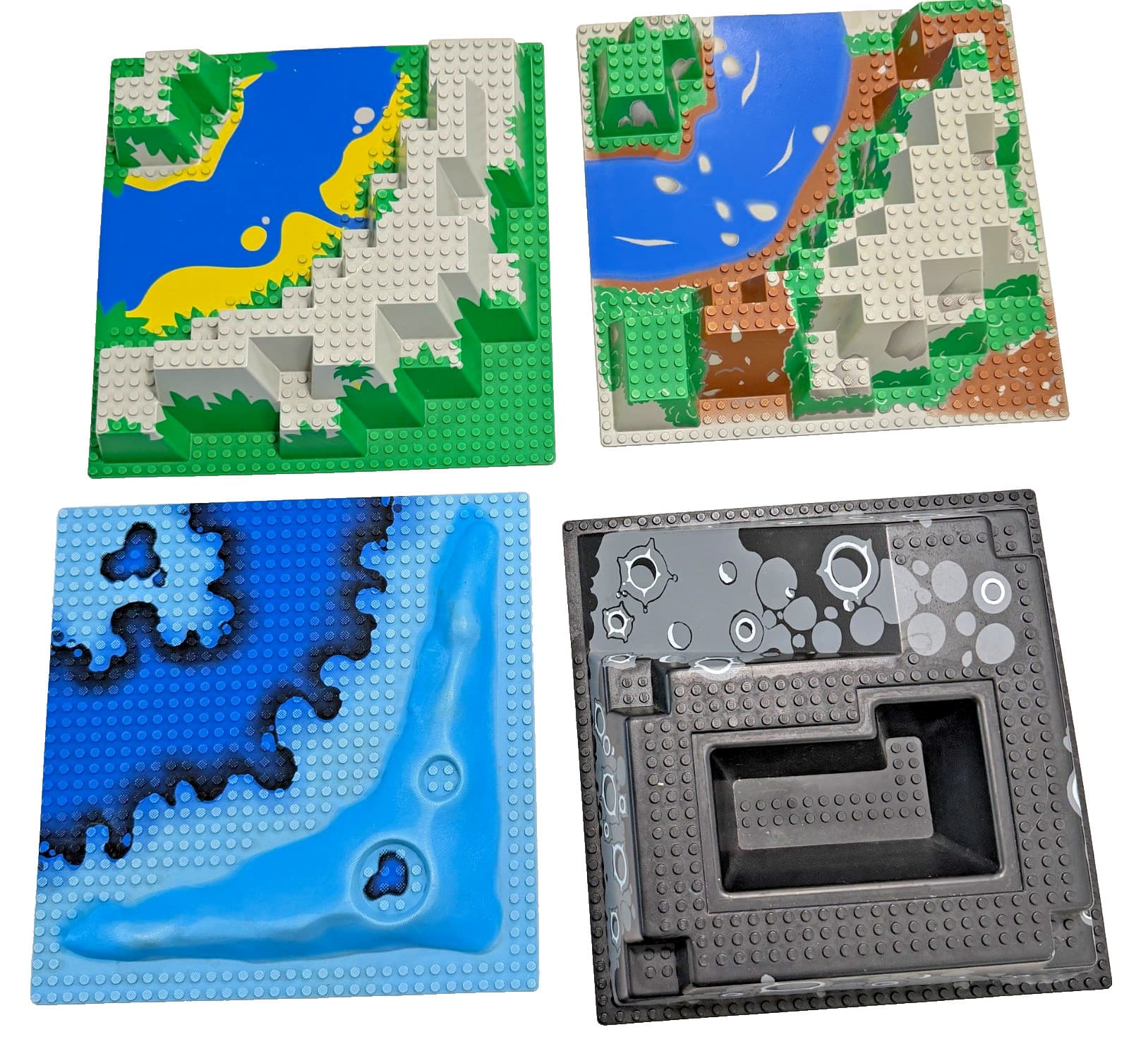 Listing photo for Vintage LEGO Raised Baseplate Lot of 4 32x32 Space Aquazone Pirates 6024 2552