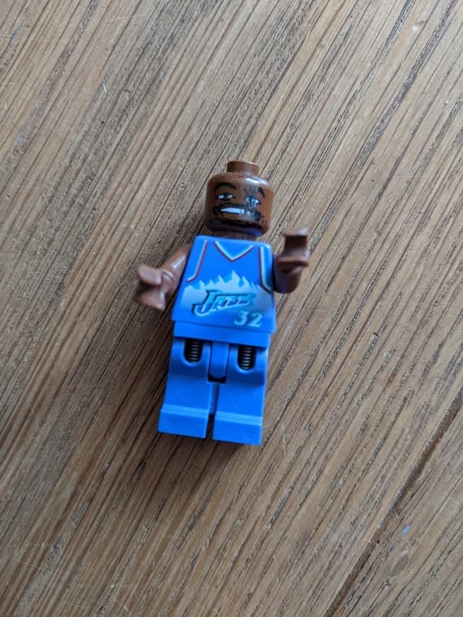 Listing photo for Lego minifigure NBA Karl Malone, Utah Jazz #32 - NEW, OLDER Minifig