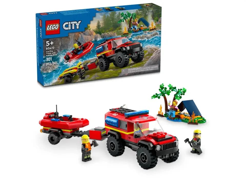 Listing photo for LEGO® City 4x4 Fire Engine with Rescue Boat #60412 - Brand New Sealed *RETIRED*